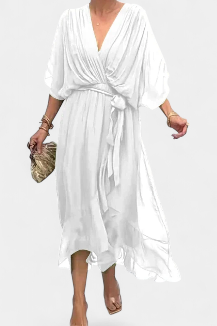 Luisa Vestido Flowy con Escote en V y Silueta Favorecedora