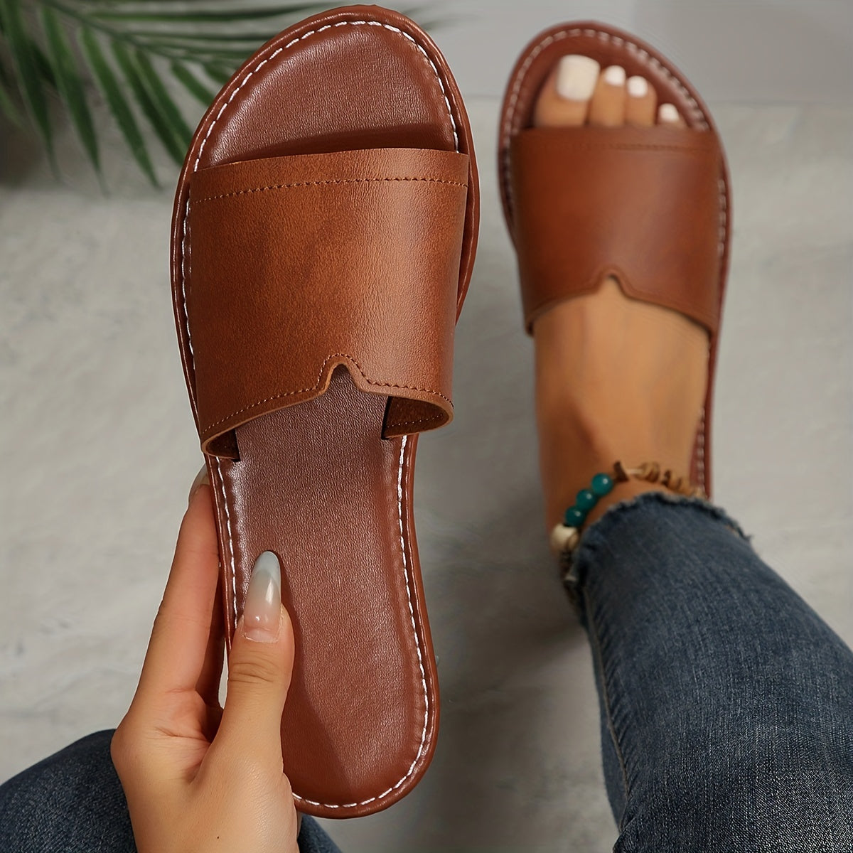 Berta | Sandalias planas de color liso