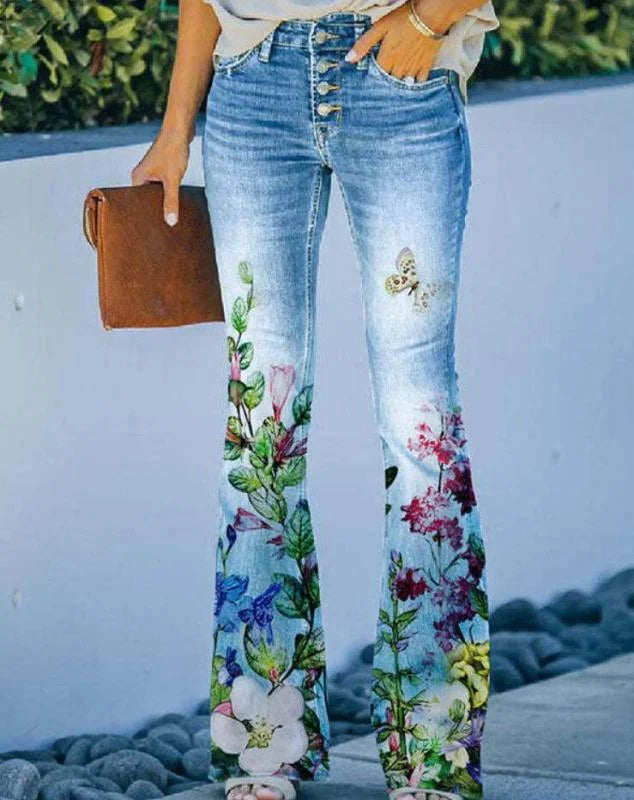 Ada - Vaqueros con estampado floral para un look de tendencia
