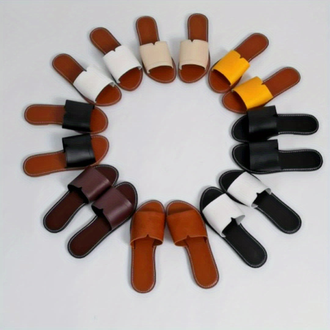 Berta | Sandalias planas de color liso