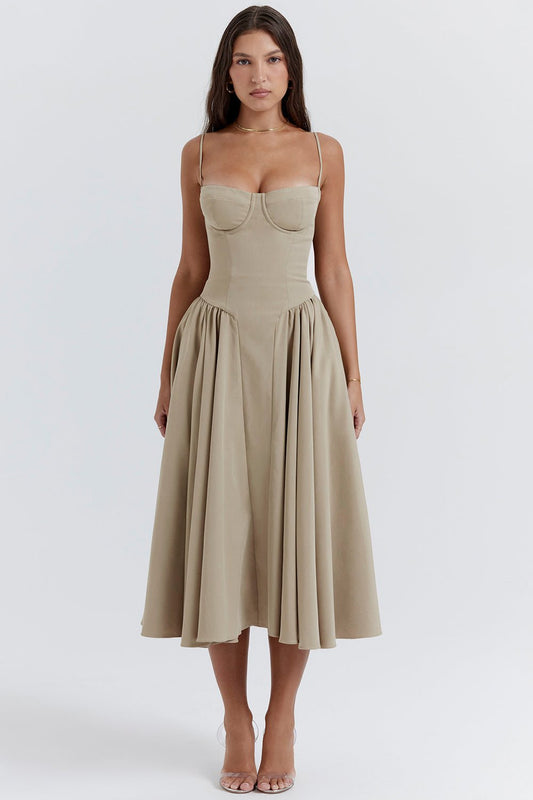 DIAN | Vestido midi de verano plisado