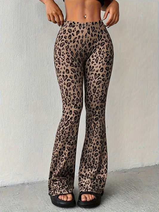 Cora - Pantalones de moda con elegante estampado de leopardo