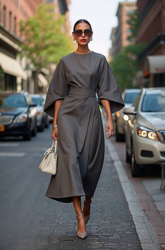 Chelsea - Vestido midi con cinturón