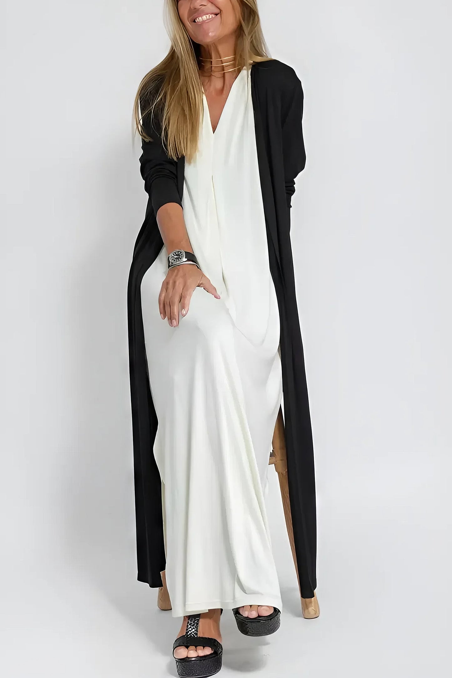 Bella - Vestido largo elegante + cárdigan a juego de regalo